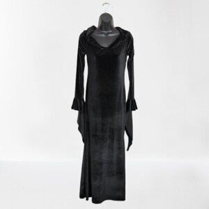 Boutique Whimsigoth Goth Witch Vampy Addams Family Cosplay Velour Dress M